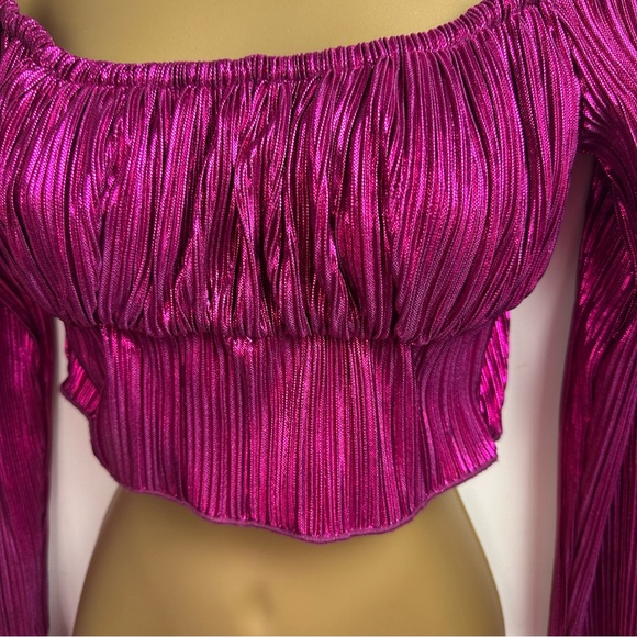 REVOLVE X House of Harlow 1960 Sydelle Cropped Barbie Core Top Fuchsia Size XS - Picture 13 of 16